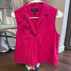 Banana Republic Pink Sleeveless Notched Collar Blouse